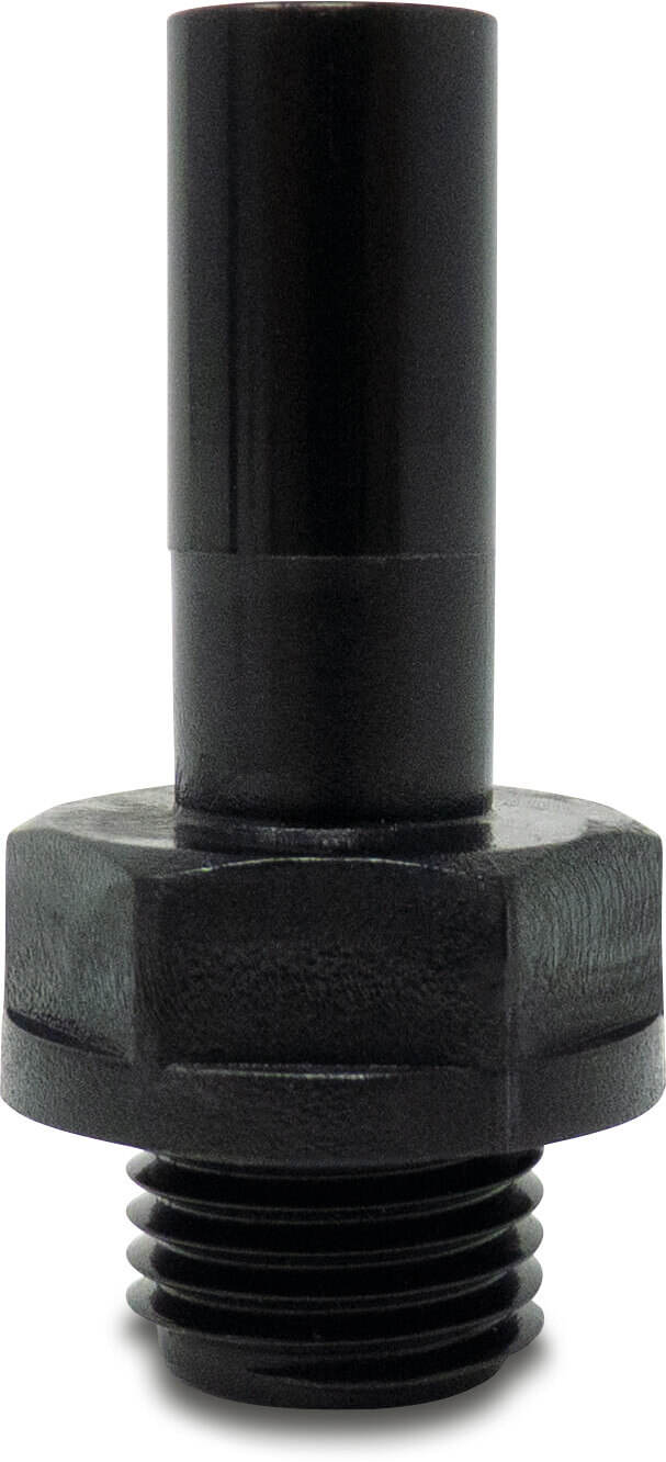 Übergangsverbinder POM 22 mm x 3/4" Stutzen x Außengewinde 14bar Schwarz WRAS Typ Aquaspeed