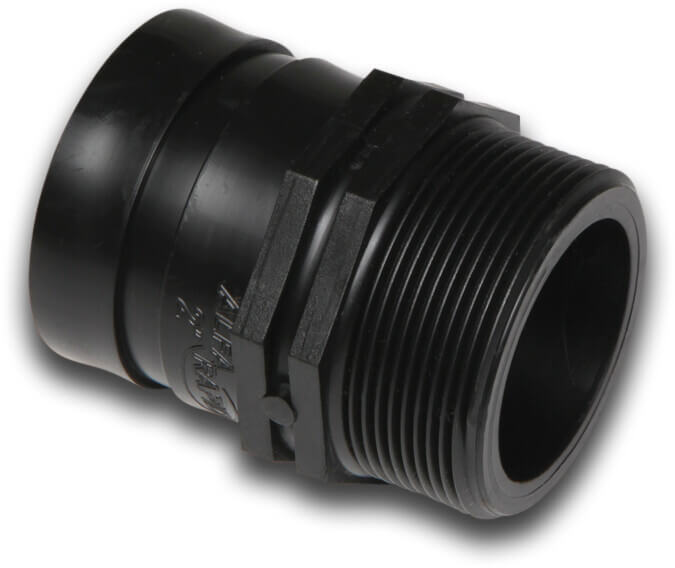 Adaptor bush PP 2" x 1 1/2" male thread x Victaulic SDR7,4 40bar black
