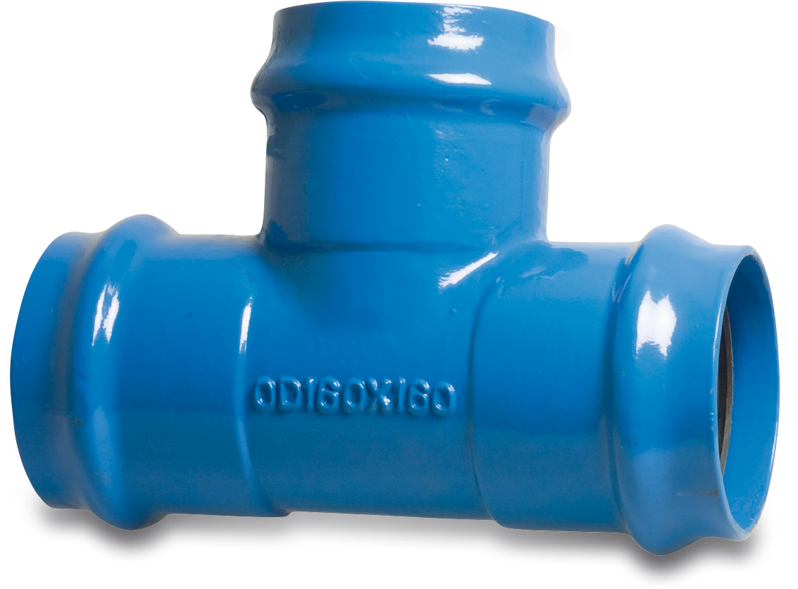 Cast iron ring seal pressure fittings for PE/PVC pipes, metric