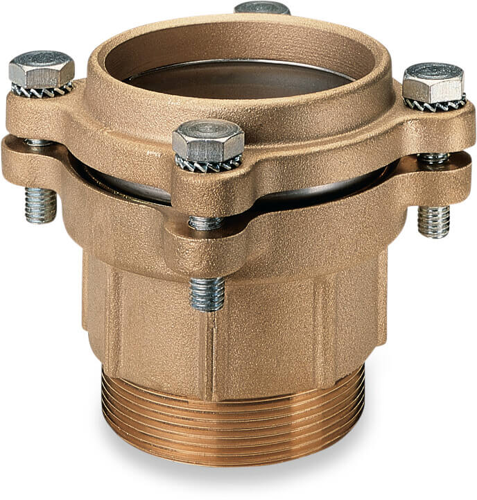 Itap Adaptor socket brass 75 mm x 2 1/2" compression x male thread 25bar DN65 DVGW type 015FL