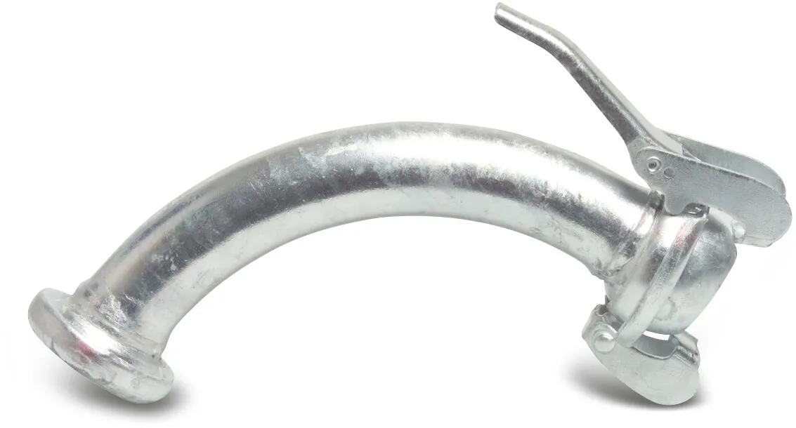 Bøjning 90° stål galvaniseret 89 mm hun-del Bauer x han-del Bauer type Bauer S11