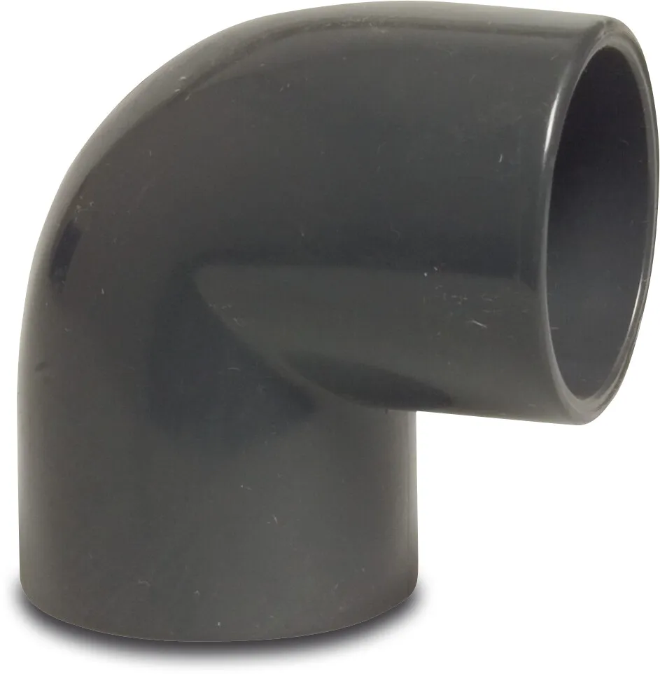 Elbow 90° PVC-U 75 mm glue socket 16bar grey