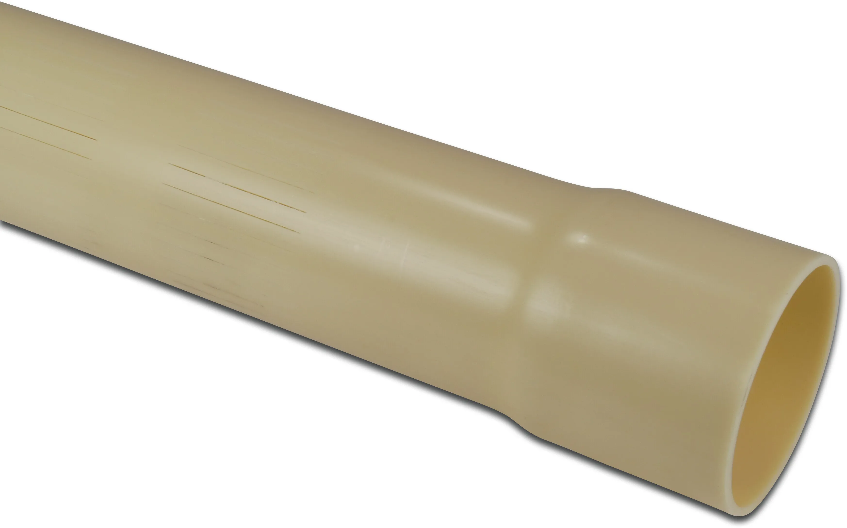 Filterrør PVC-U 75 mm x 2,9 mm limmuffe x glat 2m 0,3 mm ISO-PN8 creme 5m