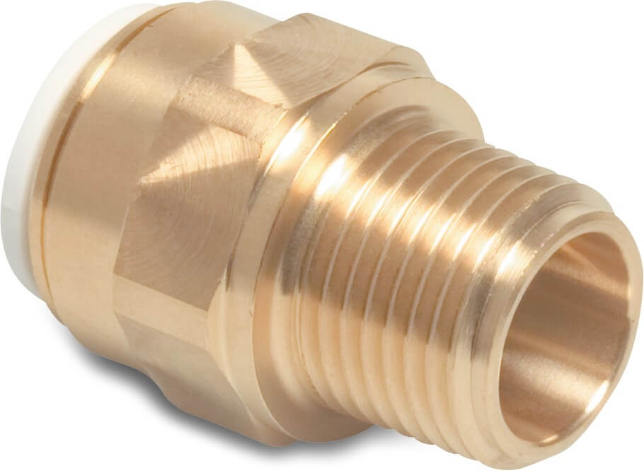 Speedfit Adaptor bush brass 12 mm x 1/2" push-in x male thread 10bar DVGW/KIWA/WRAS type parallel thread