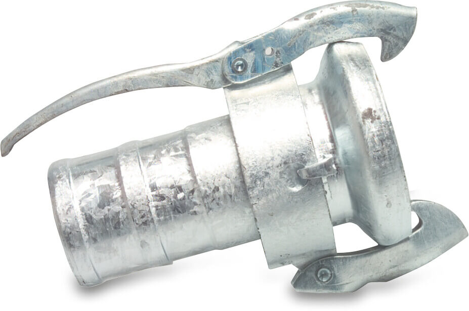 Lynkobling stål galvaniseret 133 mm x 125 mm hun-del Perrot x slangestuds type Perrot tung model