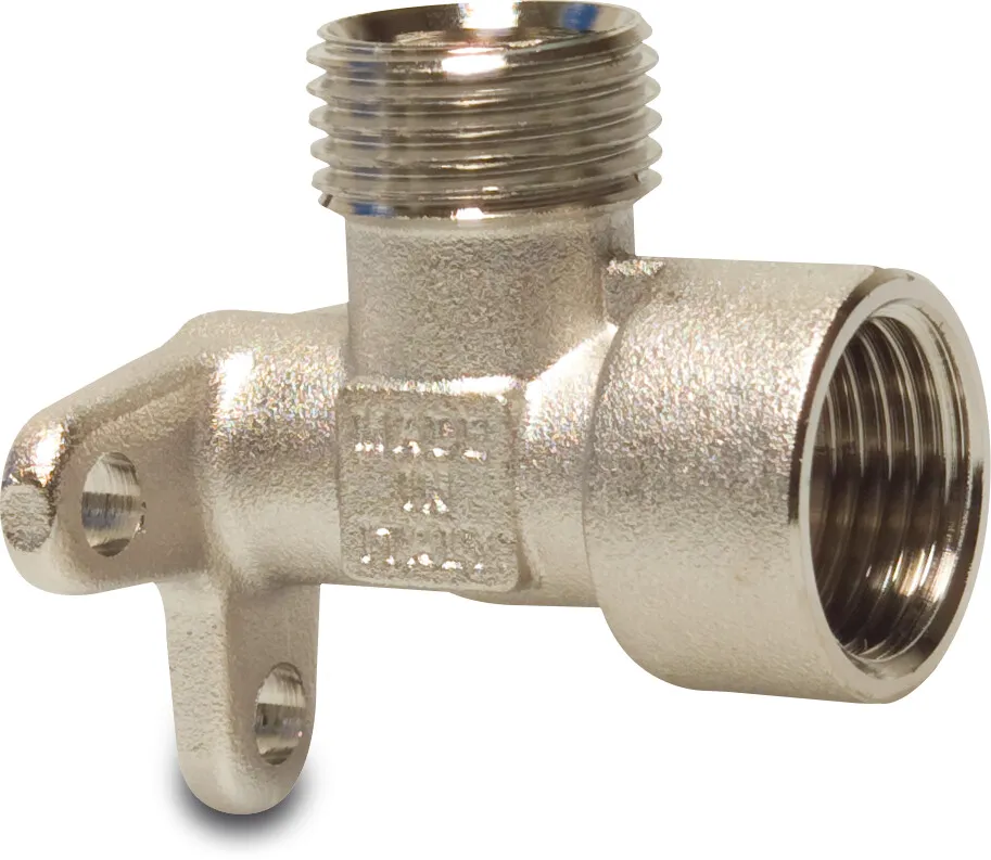 Multi-Fit Deck elbow 90° brass nickel plated 3/4" female thread x male thread 20bar KIWA