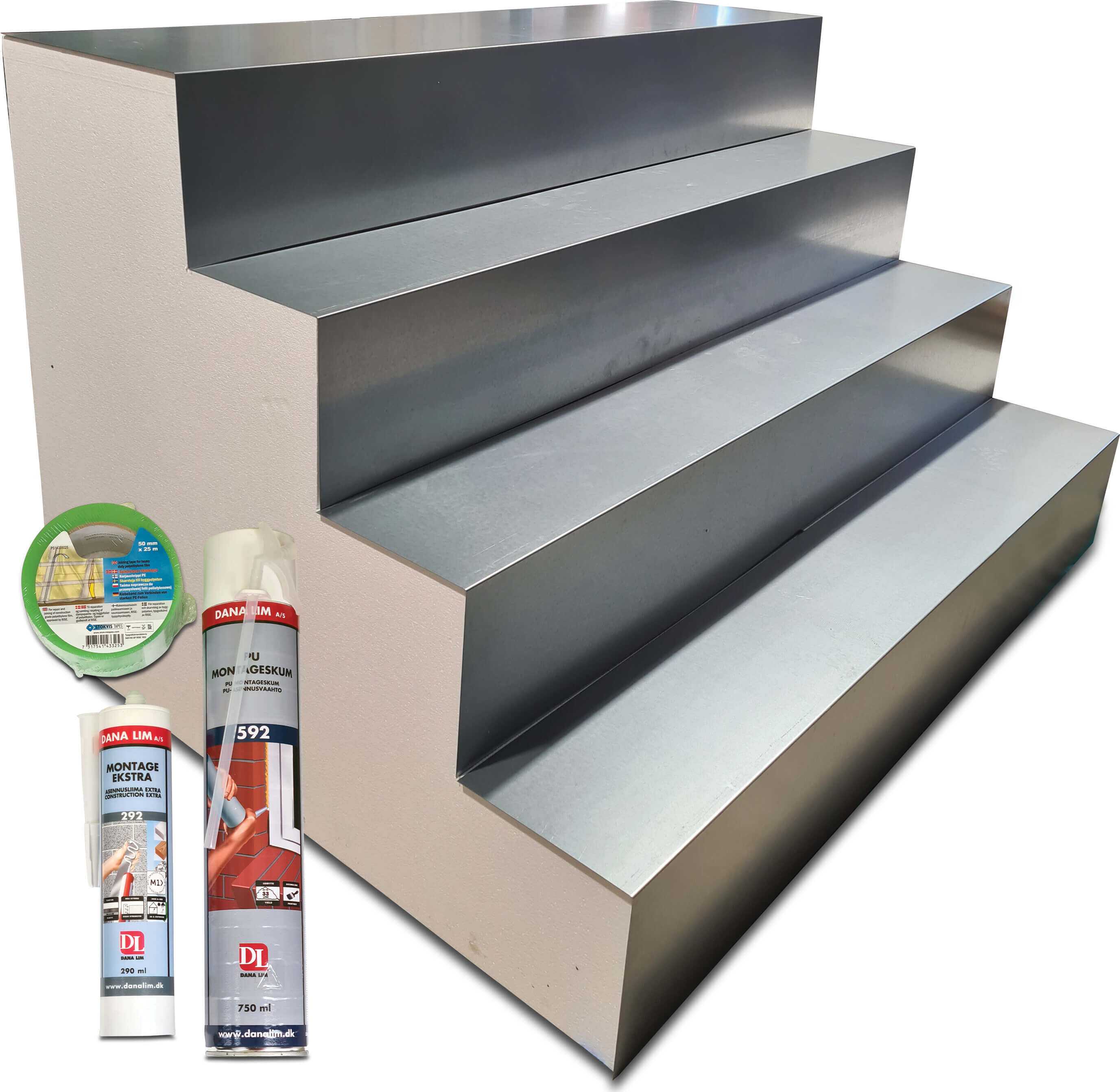 Pool steps EPS100 1,4m type straight 3000 mm 4 steps