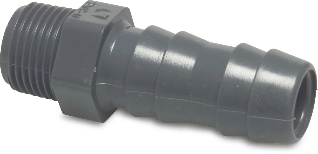 Schlauchtülle PVC-U 1" x 30 mm Außengewinde x Schlauchtülle 10bar Grau P1