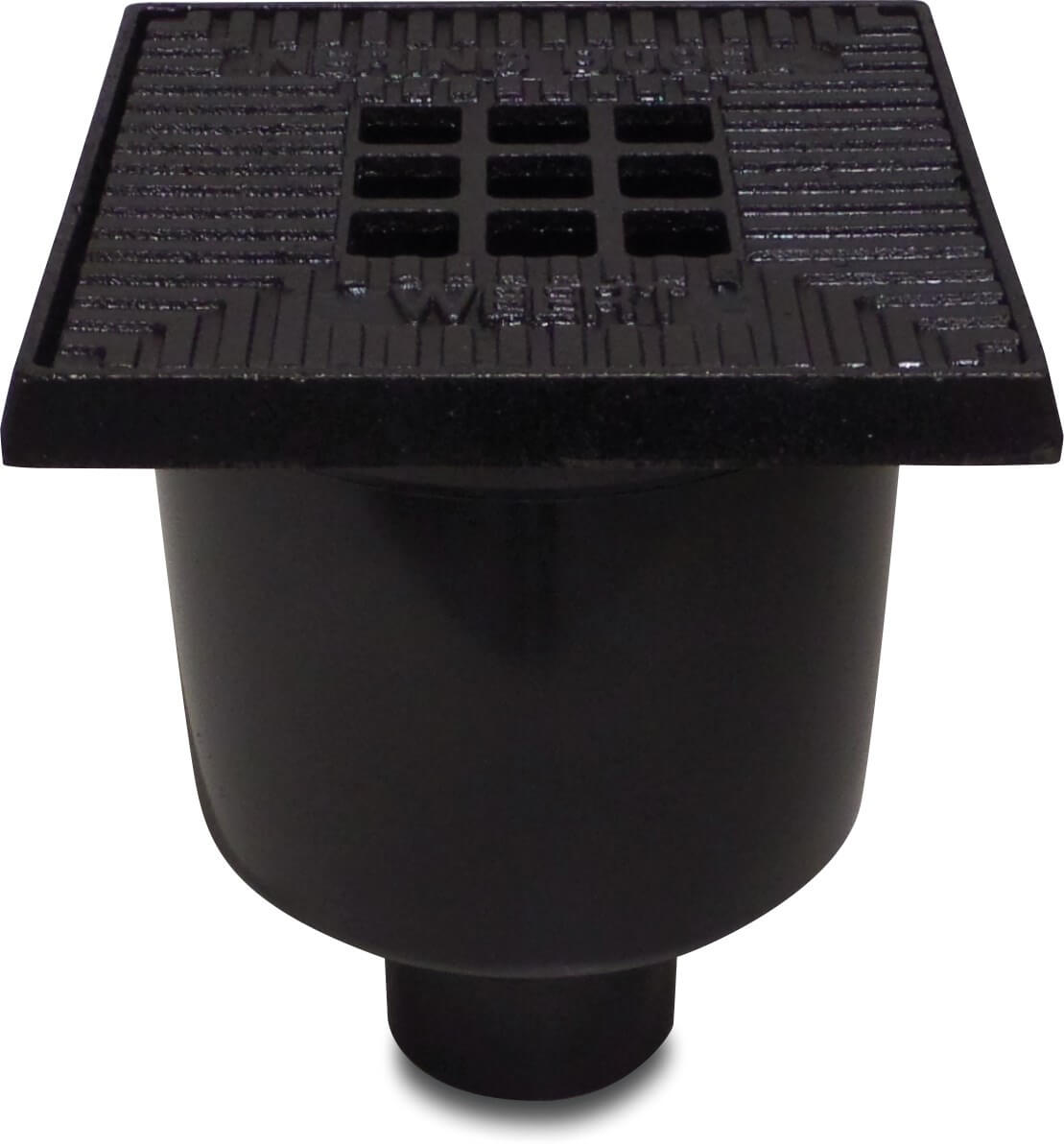 Floor sink plastic 70/75 mm spigot black bottom connection