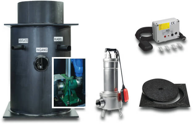 DAB Assembled pump sump PE 5,13A 230VAC black type PE612 Complete