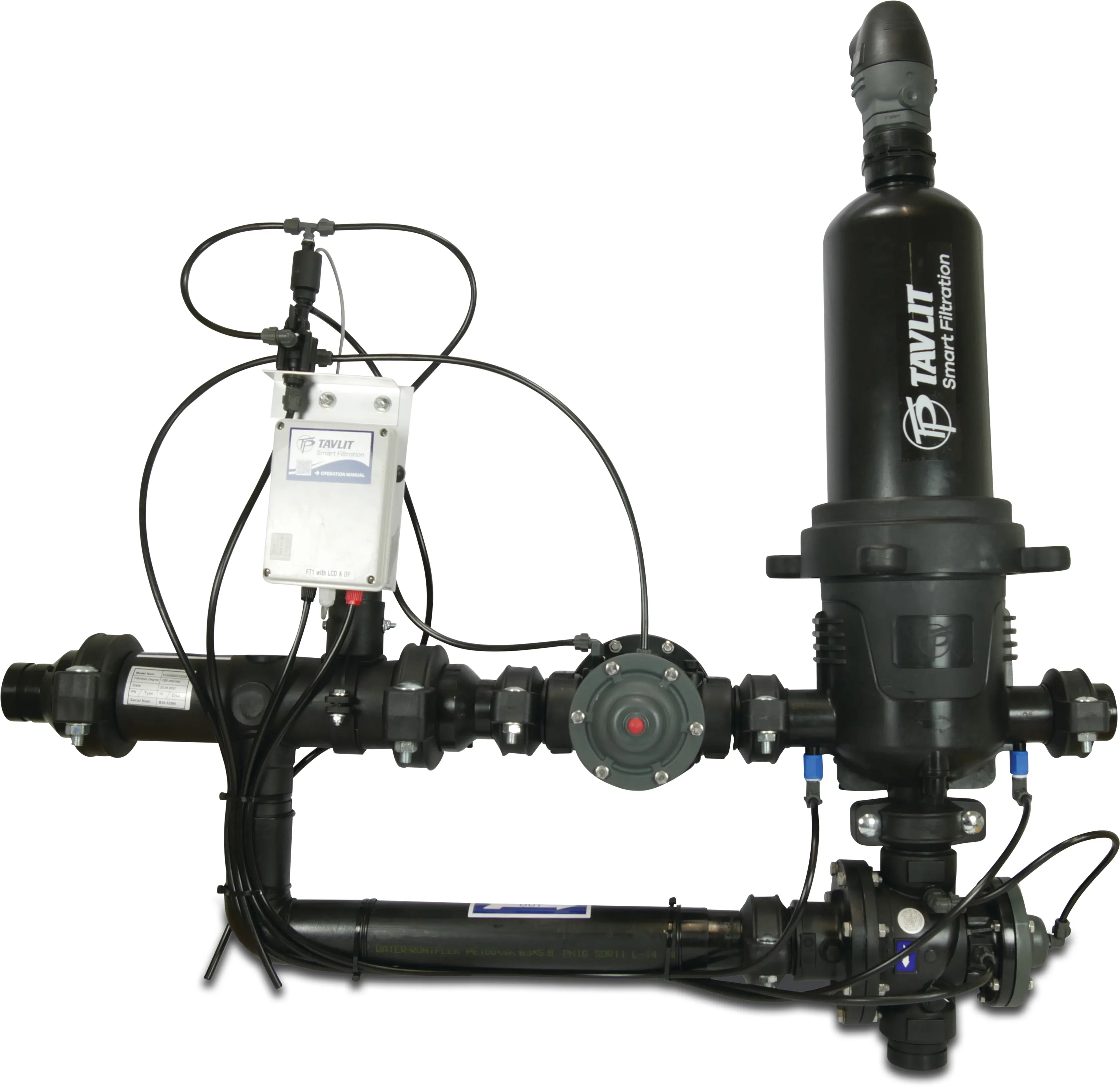 Tavlit Automatic filter station fibreglass reinforced nylon 2" 10bar 105micron disc 9-12VDC latch black type TVDSA Stand Alone
