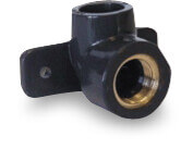 Profec Deck elbow 90° PVC-U/brass 10bar glue socket x female thread grey