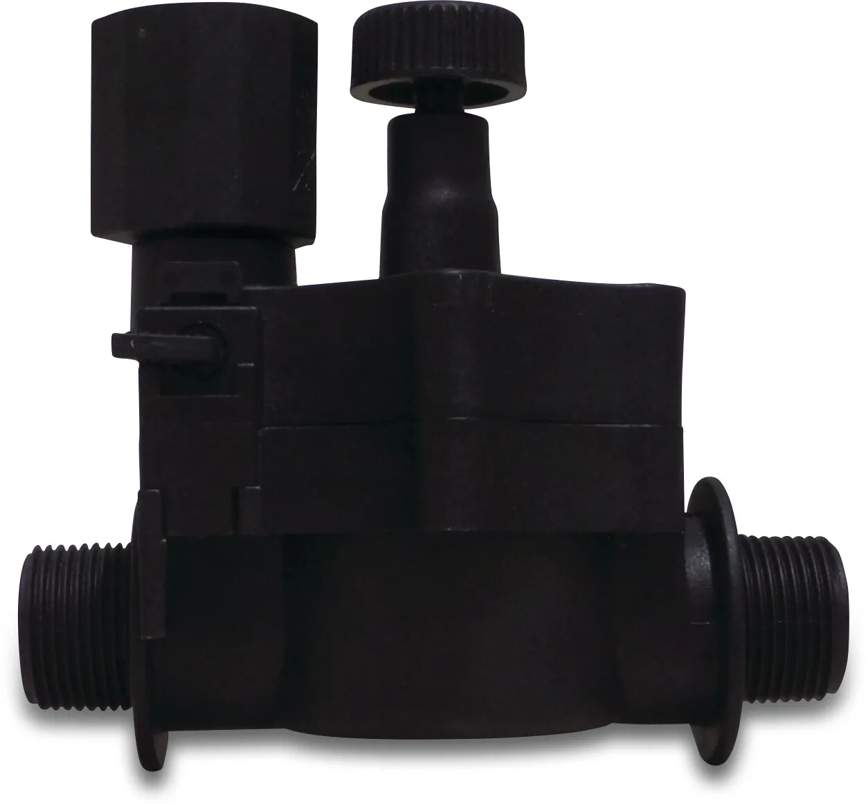 Rain Magnetventil glasfaserverstärktes Nylon Außengewinde 24VAC Schwarz Typ RN155 Plus L1