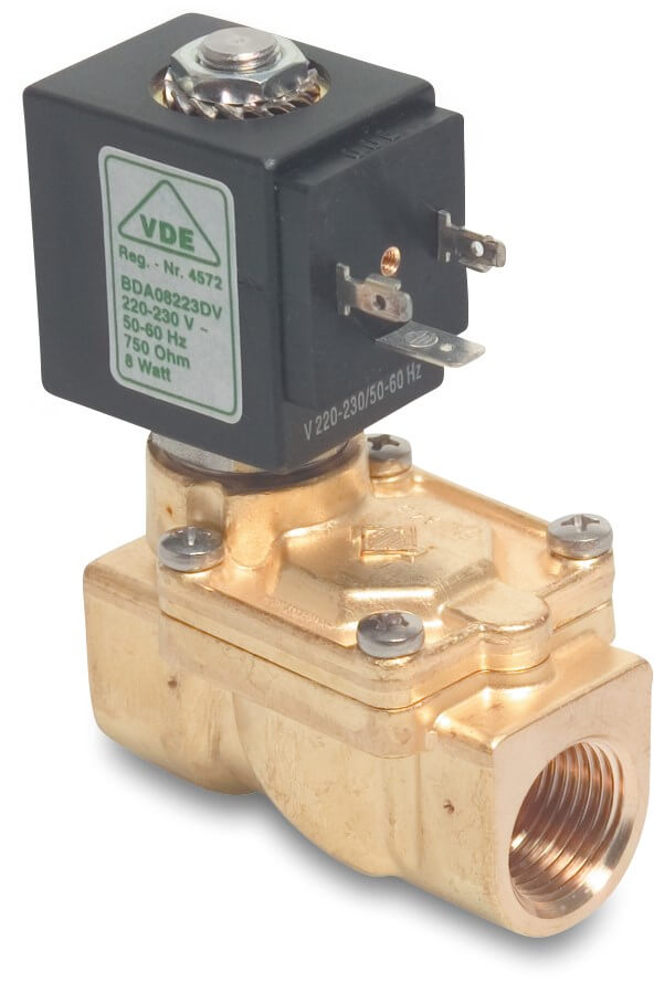 Solenoid valve brass 1/2" female thread 16bar 230VAC type WKB