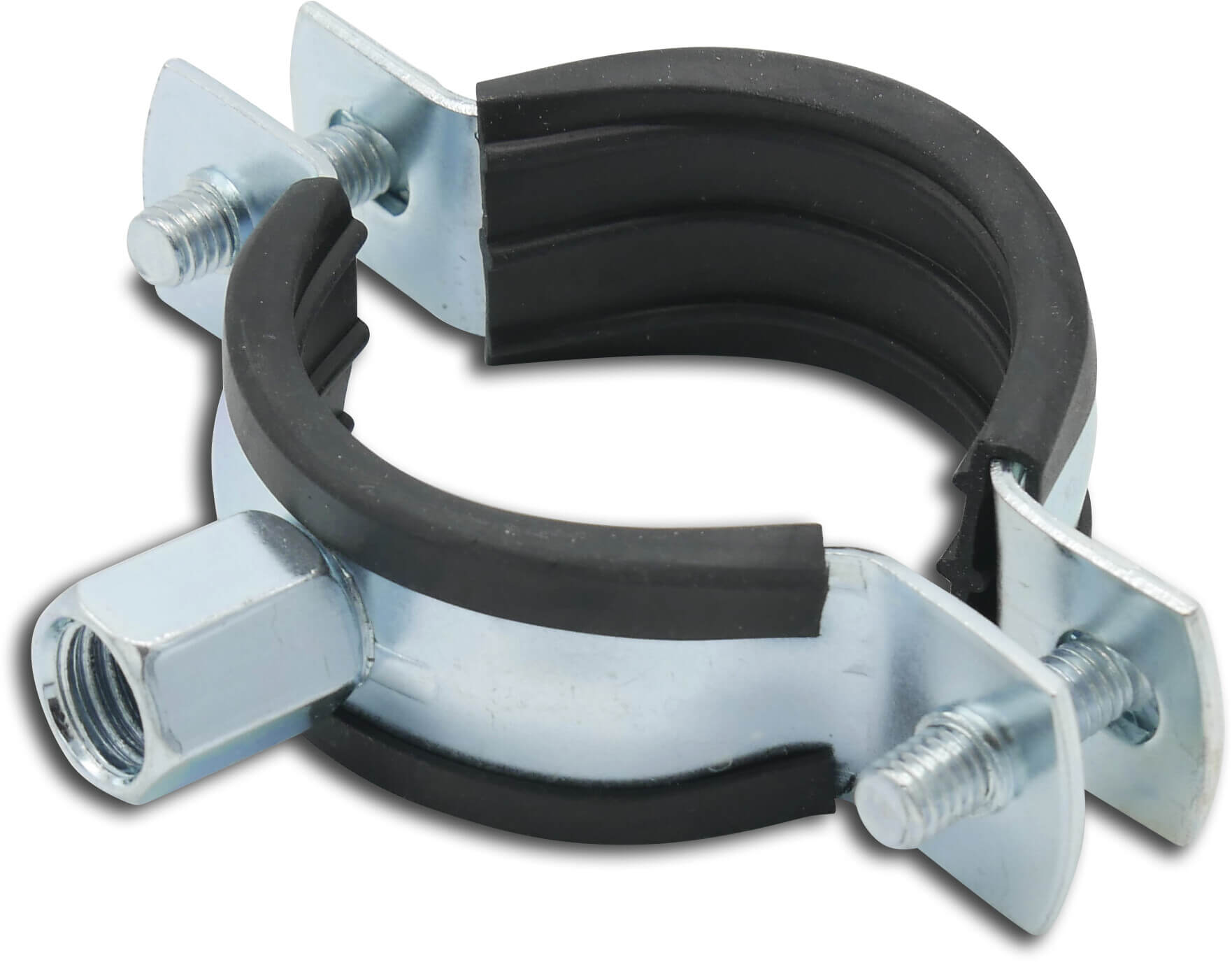 Profec Pipe bracket steel galvanised 75-80 mm x M8/M10 female thread type 2-piece