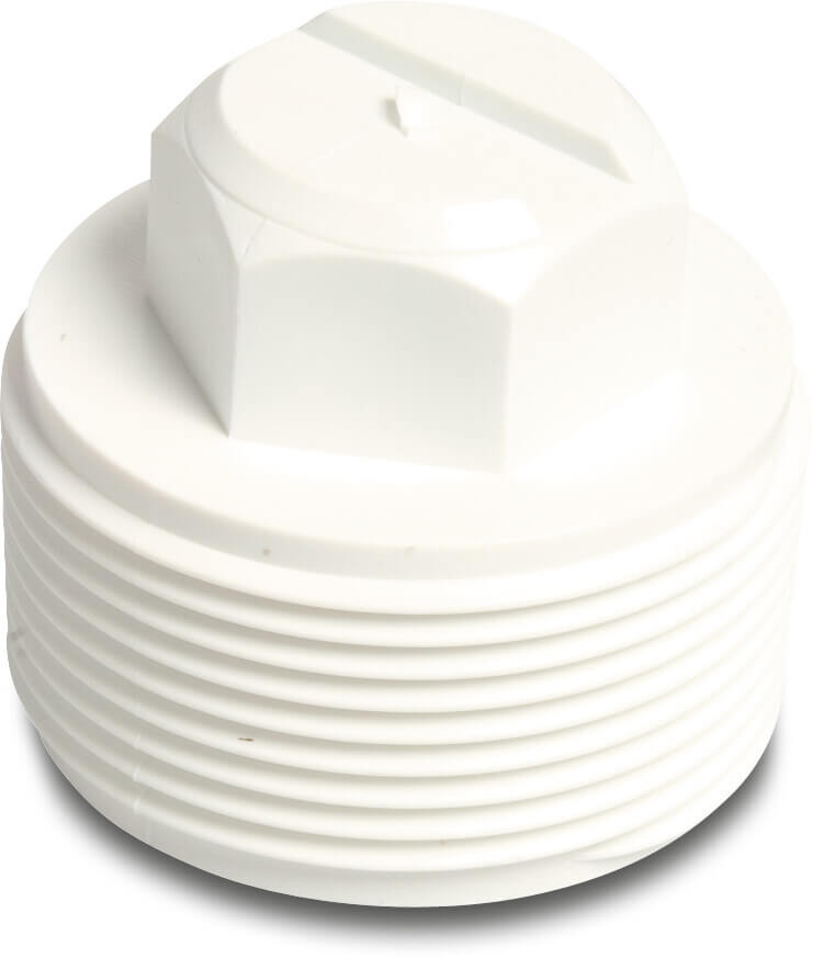 Stopfen PVC-U 1 1/2" Außengewinde 10bar Weiß