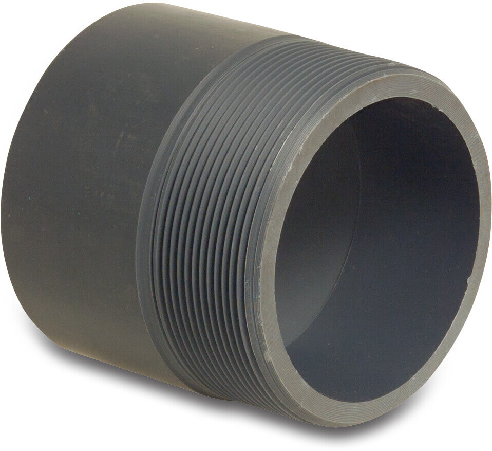 VDL Adaptor bush PVC-U 10bar glue socket/glue spigot x male thread grey made from tubing