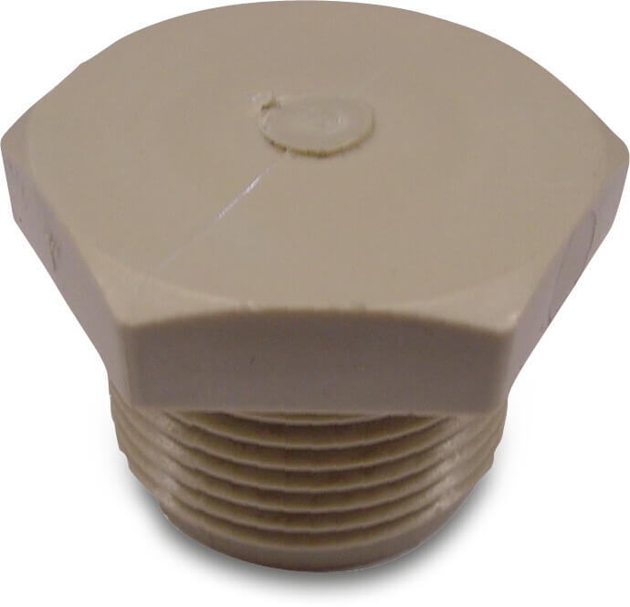 Stopfen PP 1" Außengewinde 10bar Beige