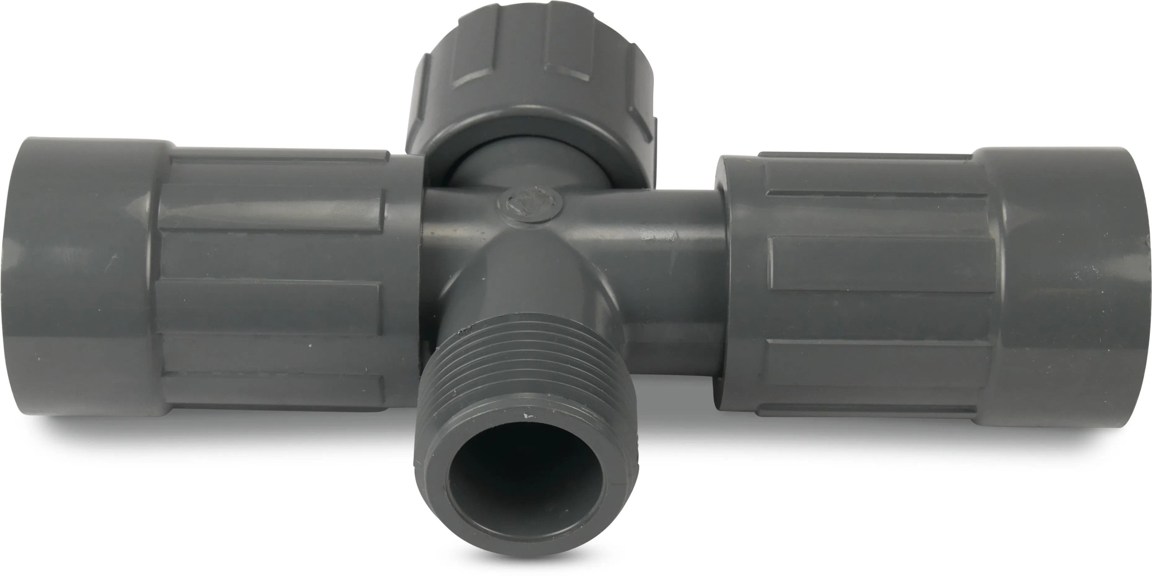 Rain Bird Förgrening PVC 1" invändig gänga x invändig gänga mutter x utvändig gänga 10bar grå type RB1220-010