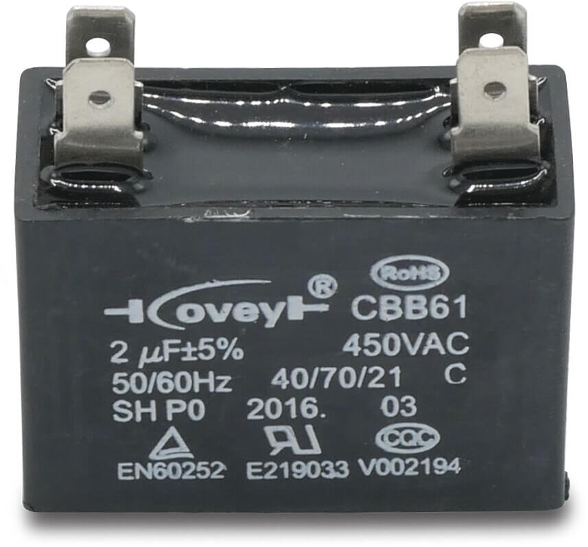 Capacitor 2µF type square plugged
