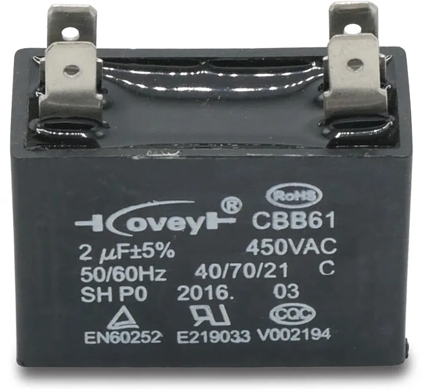 Capacitor 2µF type square plugged