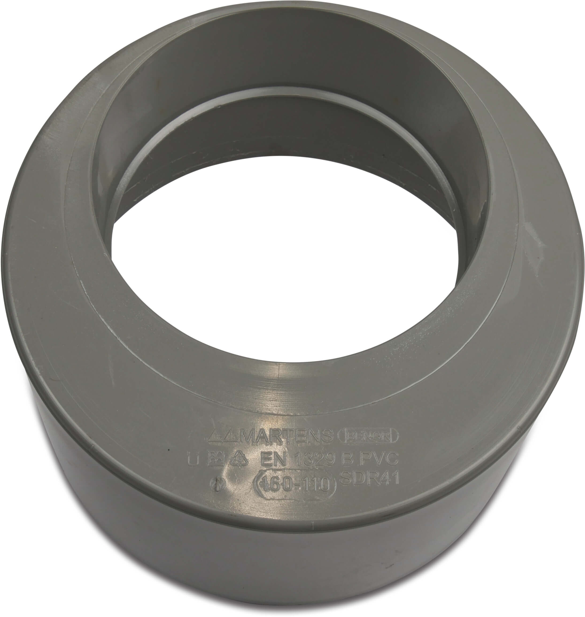 Drainage repair socket PVC-U 125 mm x 160 mm glue socket x spigot grey KOMO