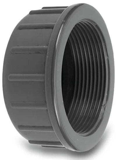 VDL Slutmuffe PVC-U 2" indvendig gevind 10bar grå type rund