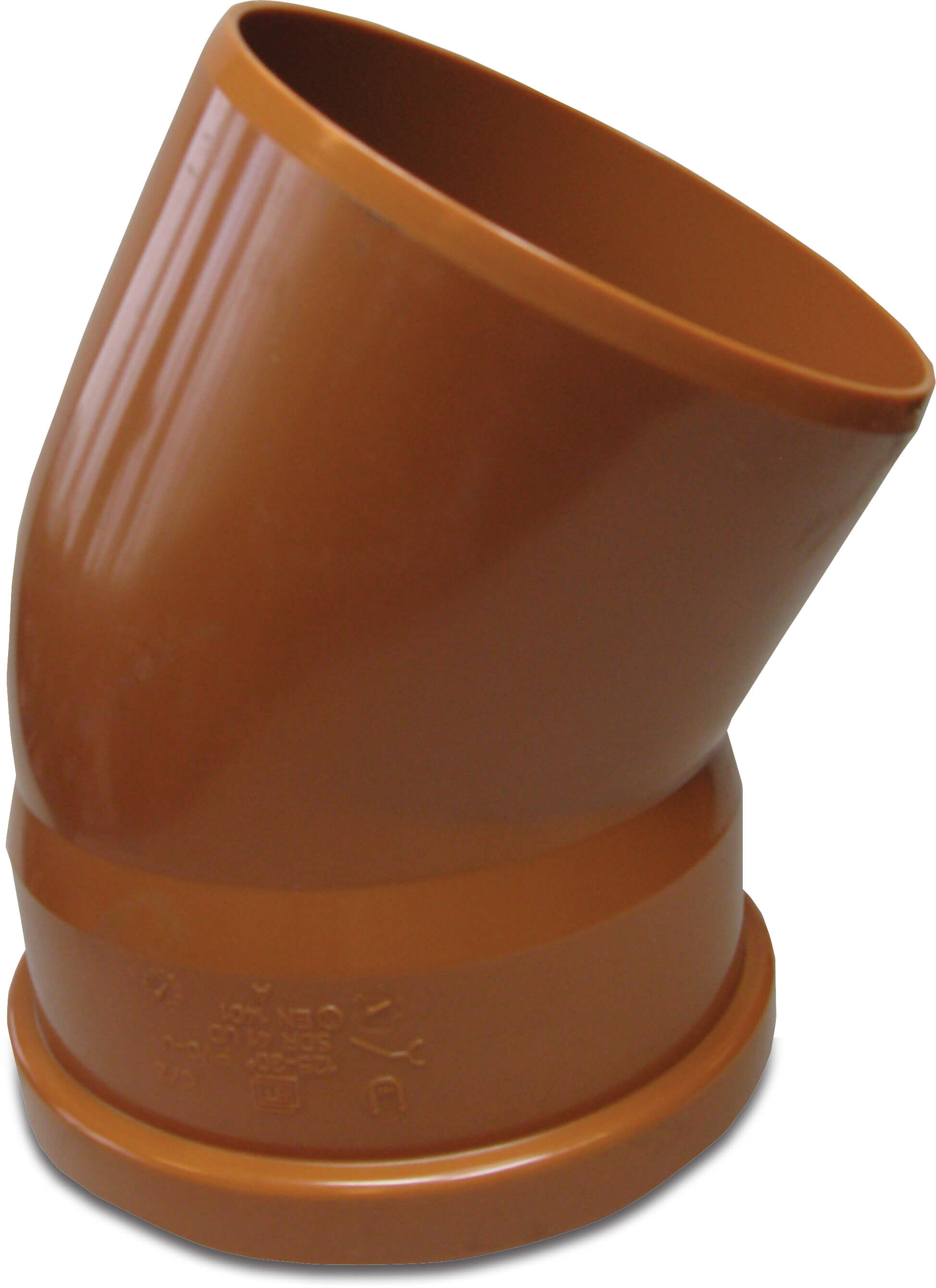 Drainage bend 30° PVC-U 500 mm SN4 ring seal x spigot redbrown