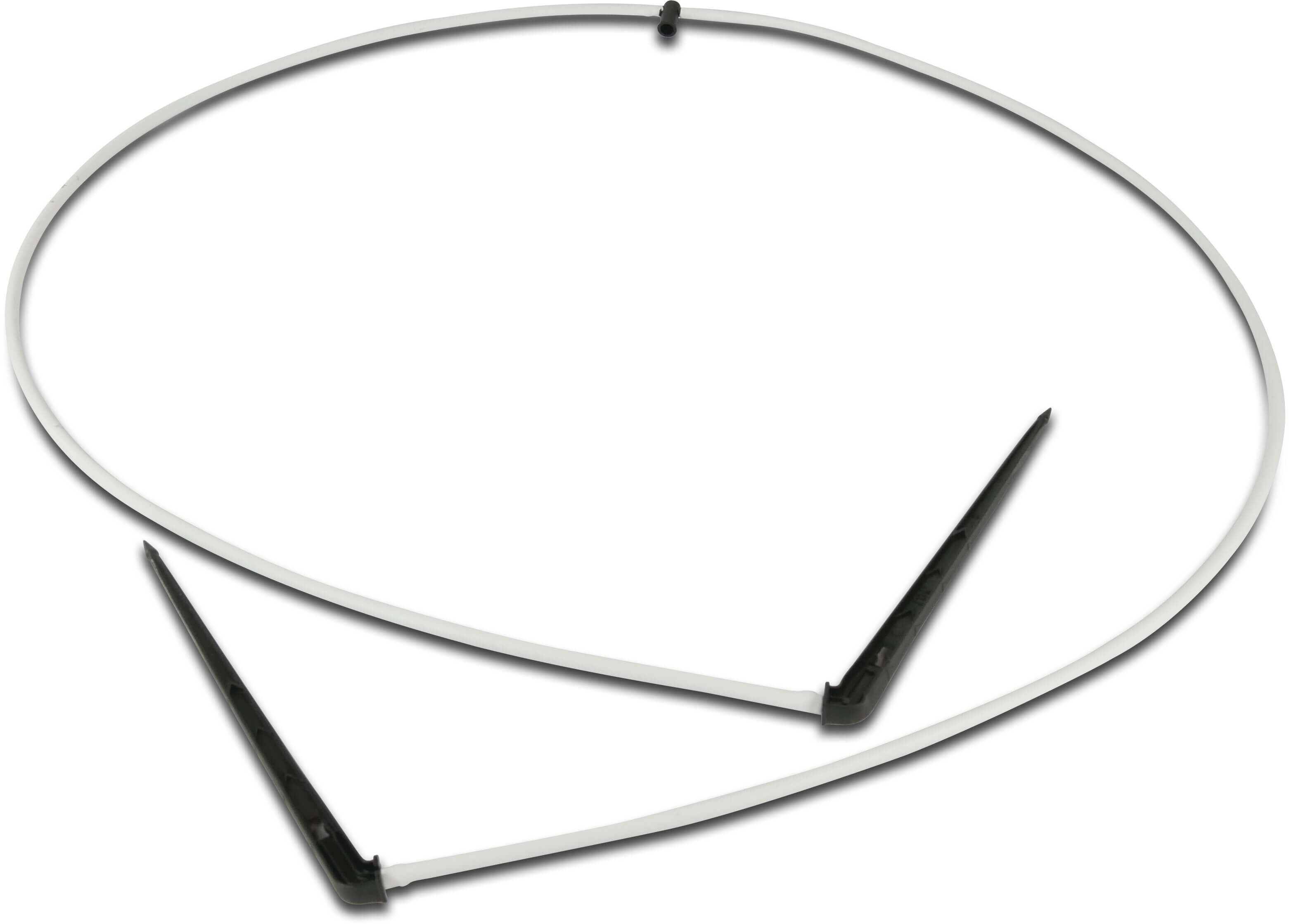 NaanDan 2-Wege Verteilstück mit PE Schlauch + Einsteckdorn mit Labyrinth Kunststoff Taper F 60cm Schwarz/Weiß Typ Click Tif, tubing with angle labyrinth stake