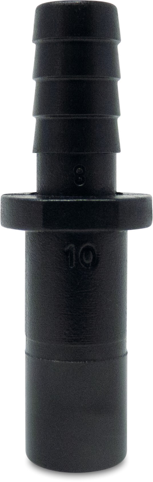 Adaptor nipple POM 6 mm x 4 mm spigot x barbed 20bar black WRAS