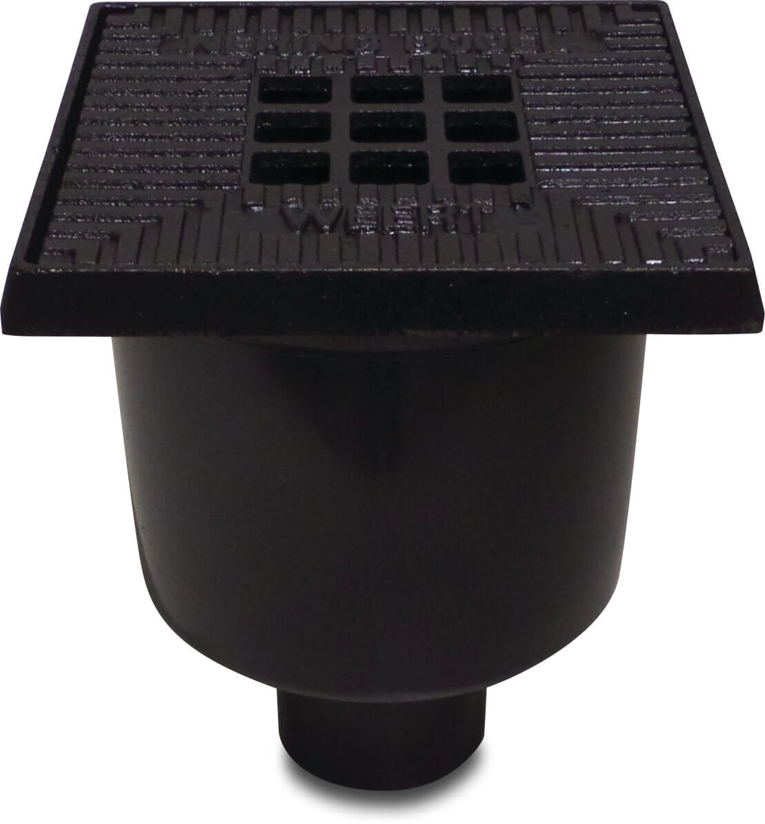 Bodenablauf Kunststoff 70/75 mm Stutzen Schwarz Unten