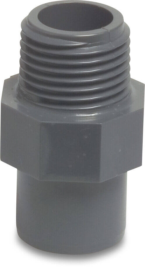 Profec Adaptor bush PVC-U 1 1/4" x 1 1/4" imperial glue spigot x male thread 10bar DN32 grey