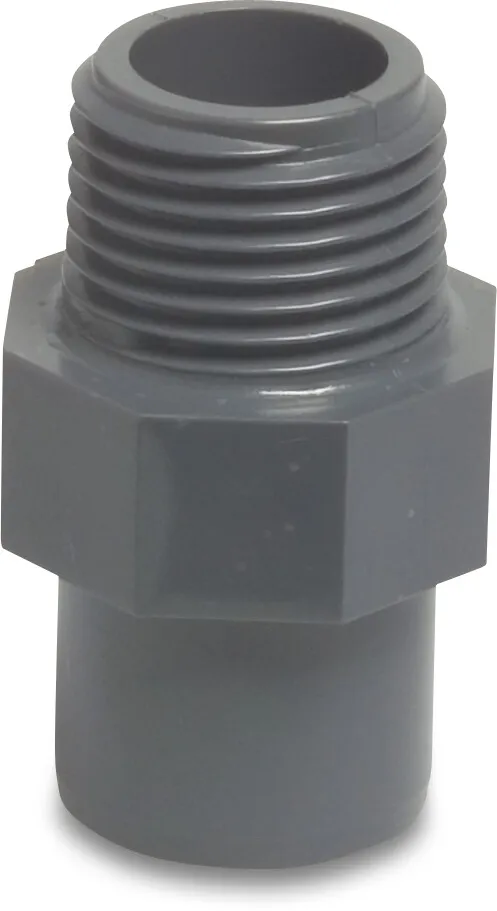 Profec Adaptor bush PVC-U 1 1/4" x 1 1/4" imperial glue spigot x male thread 10bar DN32 grey
