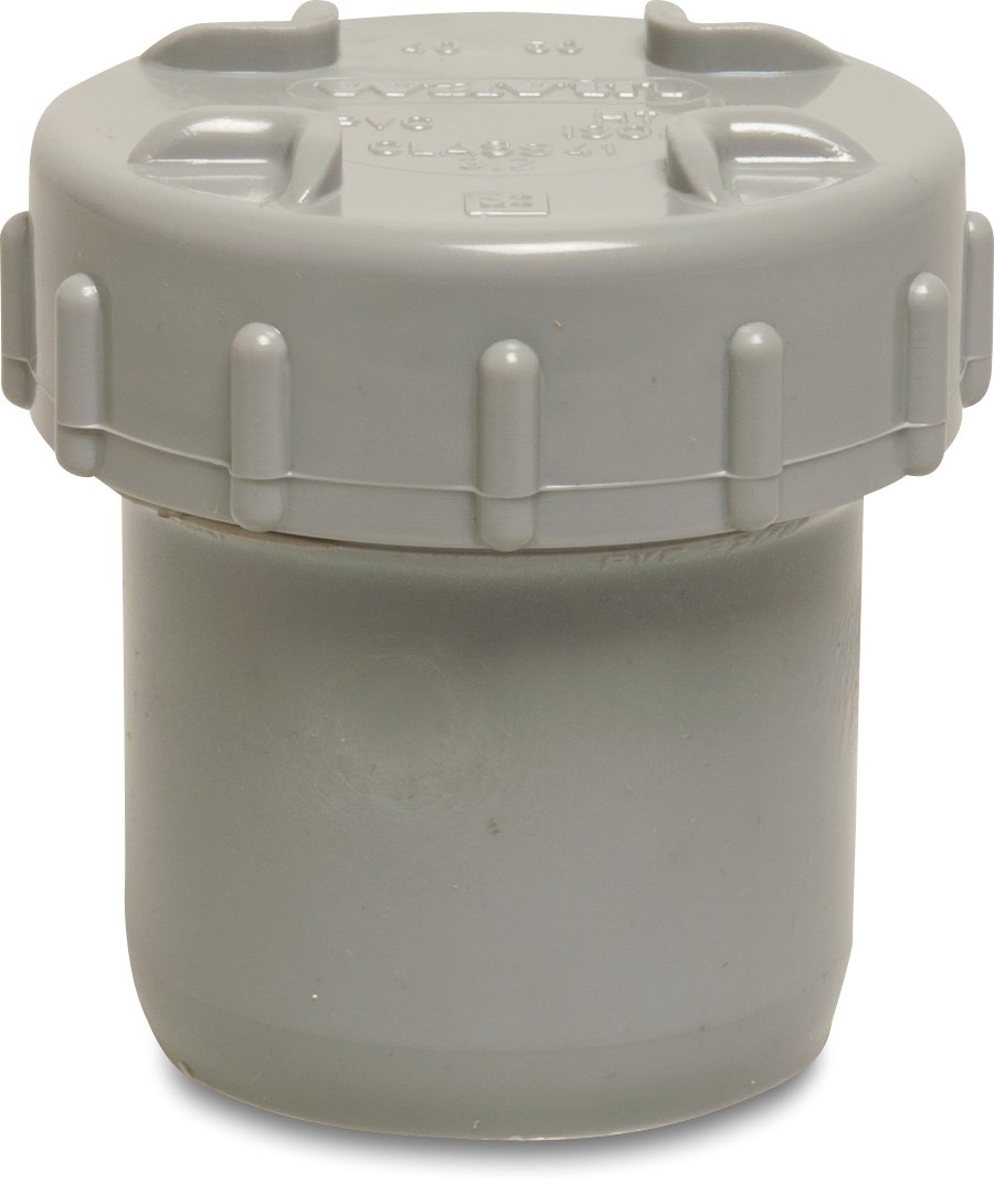 Drainage end set PVC-U 50 mm glue spigot grey