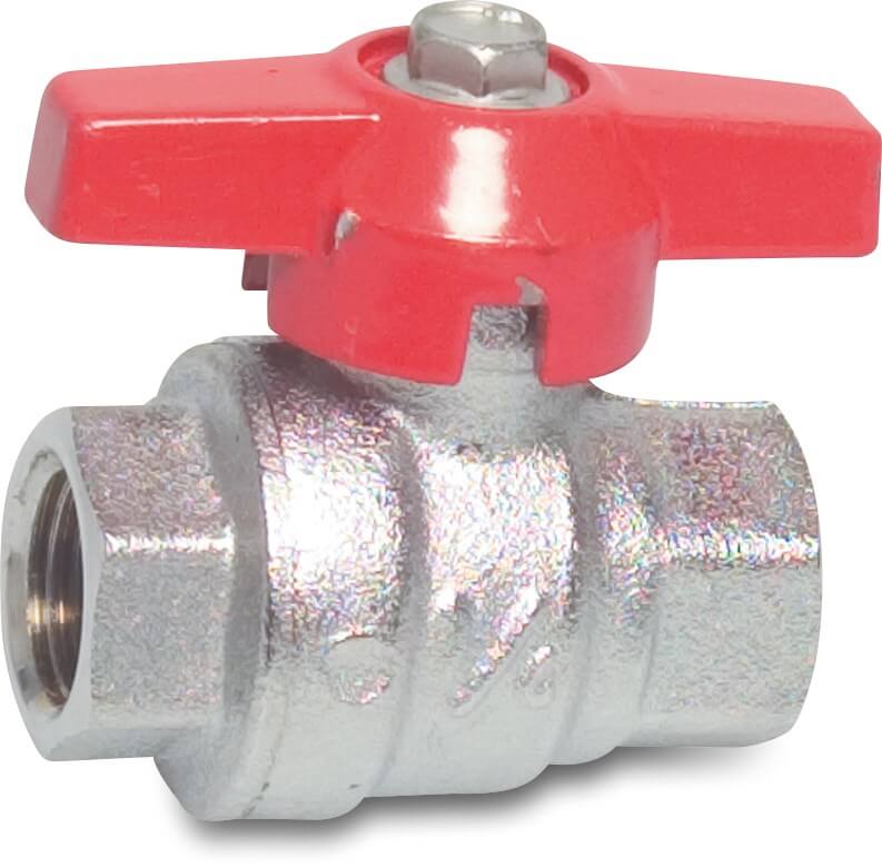 VIR Ball valve brass chrome plated 3/8" female thread 40bar type K340F