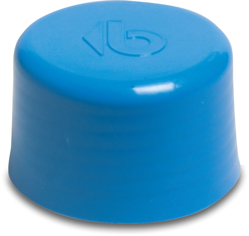 Cap plastic 50 mm socket blue type closed