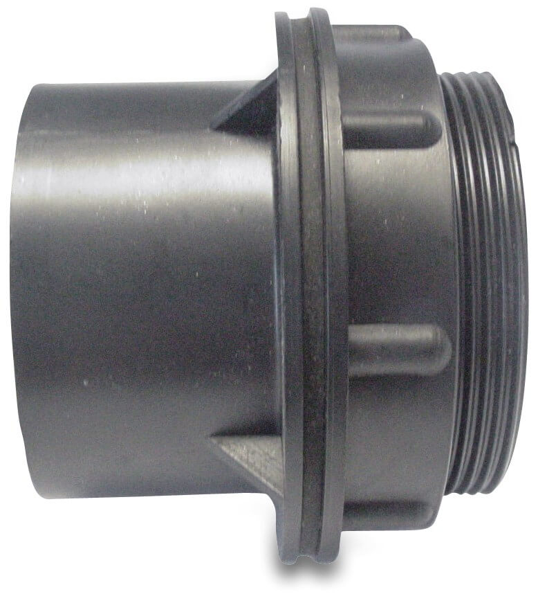 Bulkhead fitting 40 mm glue socket black