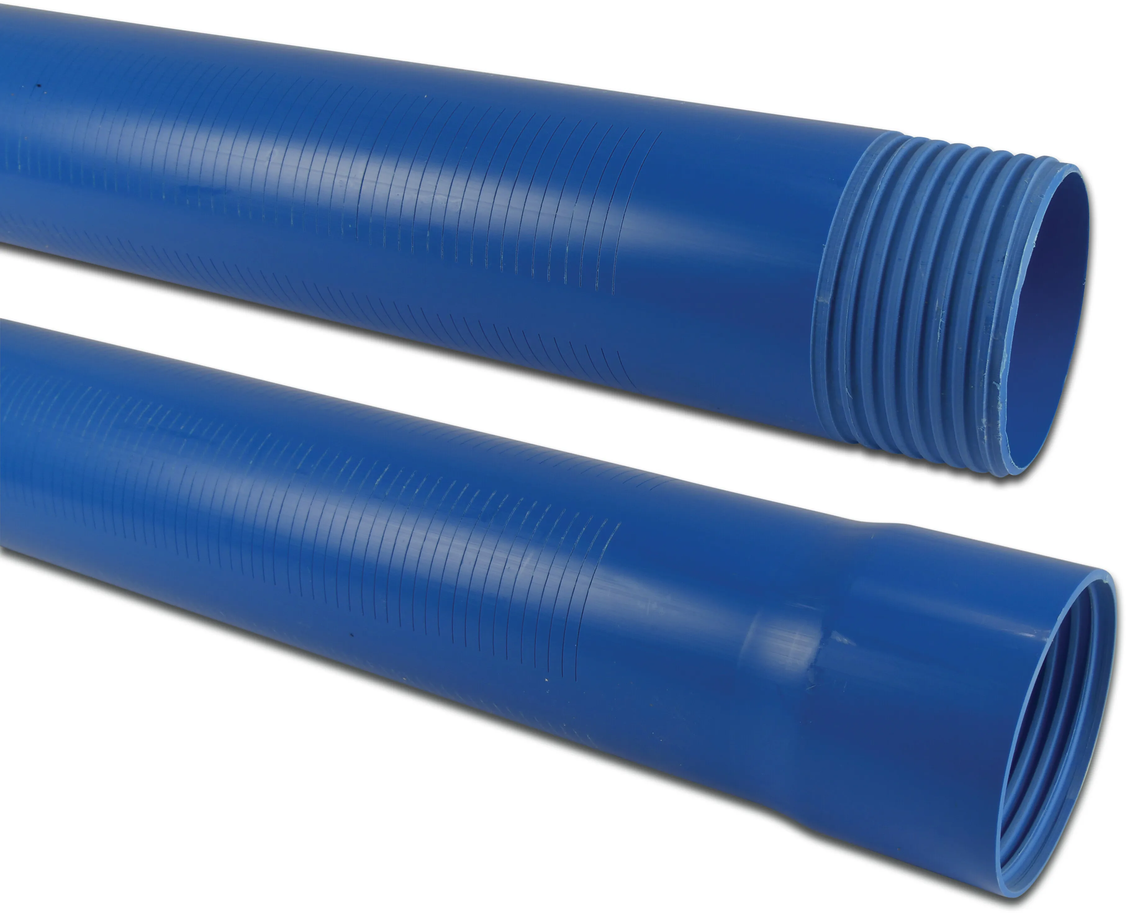 Well screen PVC-U 3" female trapezium thread x male trapezium thread 0,3 mm blue 1m