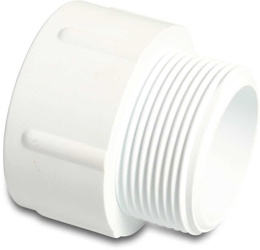 Adaptor bush PVC-U 2" x 2" imperial glue socket x male thread 10bar DN50 white