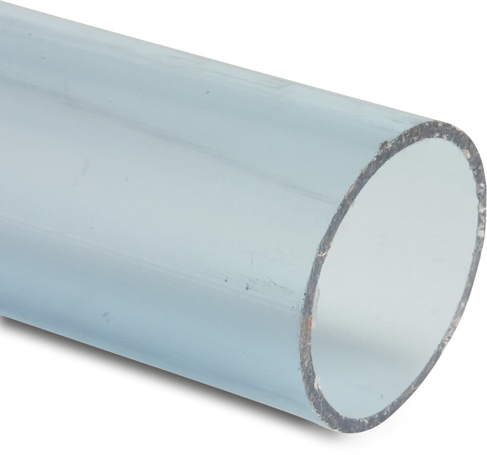 Druckrohr PVC-U 50 mm x 3,7 mm Glatt ISO-PN16 Transparent 5m