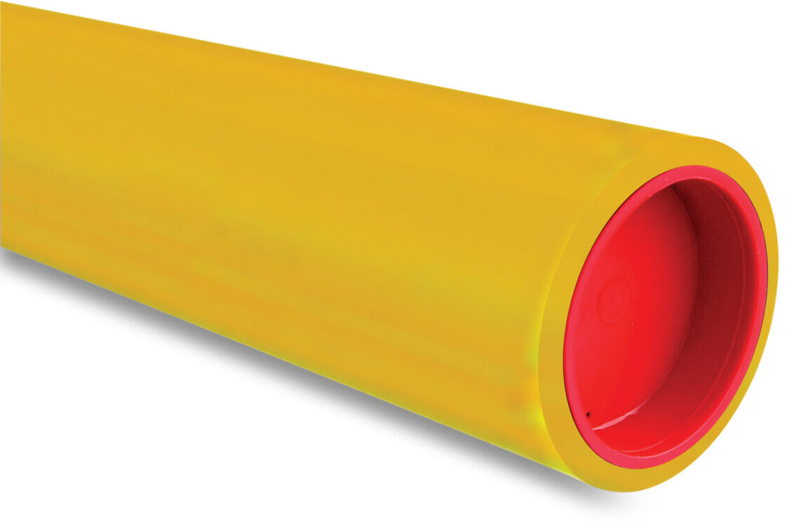 Tube pression PE80 50 mm x 2,9 mm lisse SDR17,6 4bar jaune 100m GASTEC