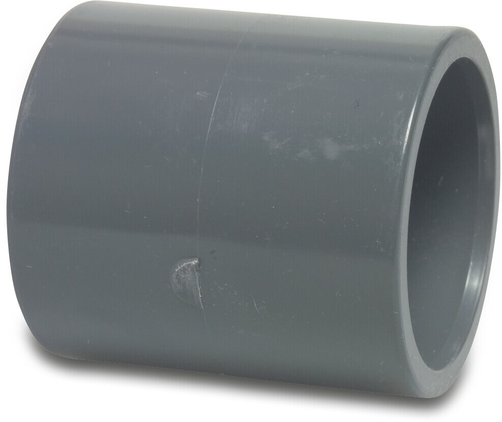 Profec Muffe PVC-U 50 mm Klebemuffe 16bar Grau KIWA