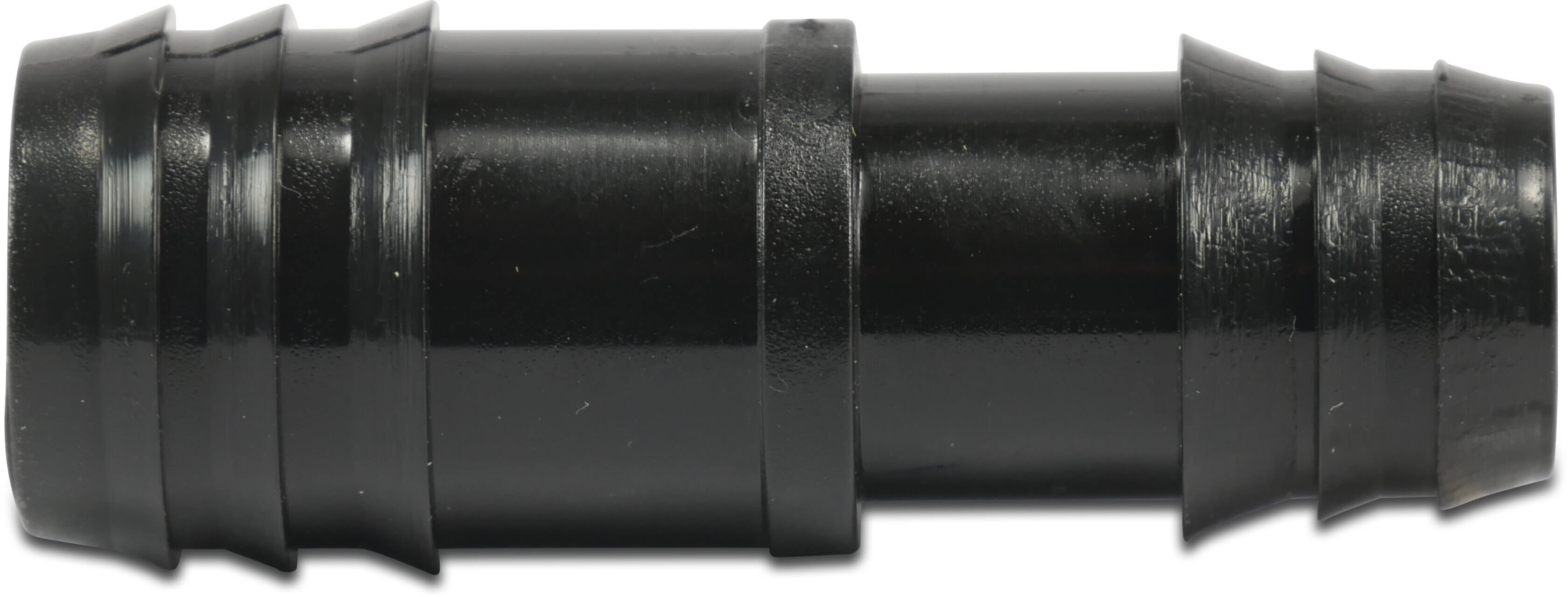 Straight connector POM 25 mm x 20 mm barbed 4bar black