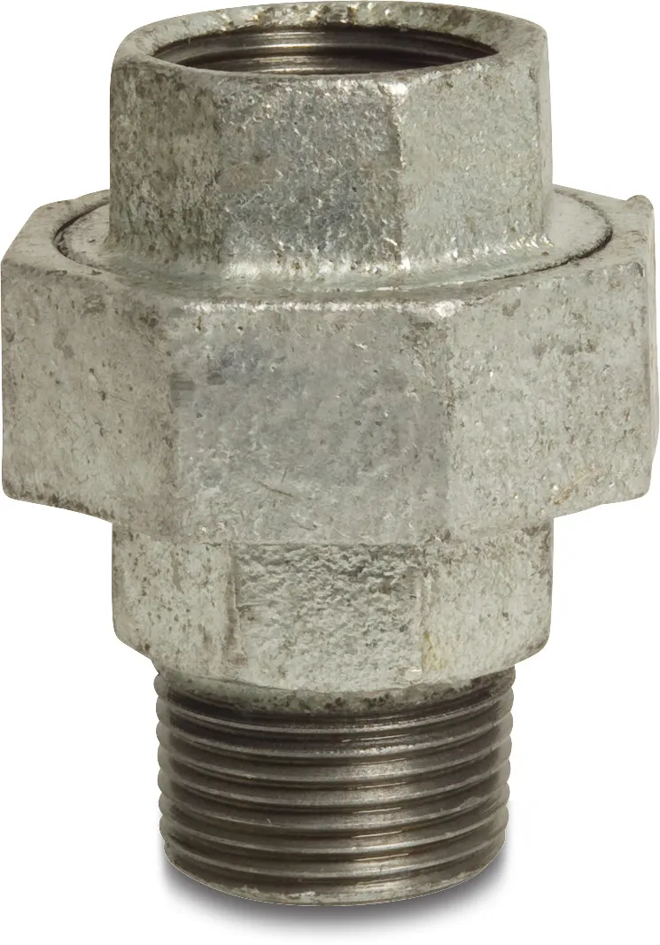 Profec Nr. 341 Union coupler cast iron galvanised 2 1/2" female thread x male thread 25bar DVGW type conical
