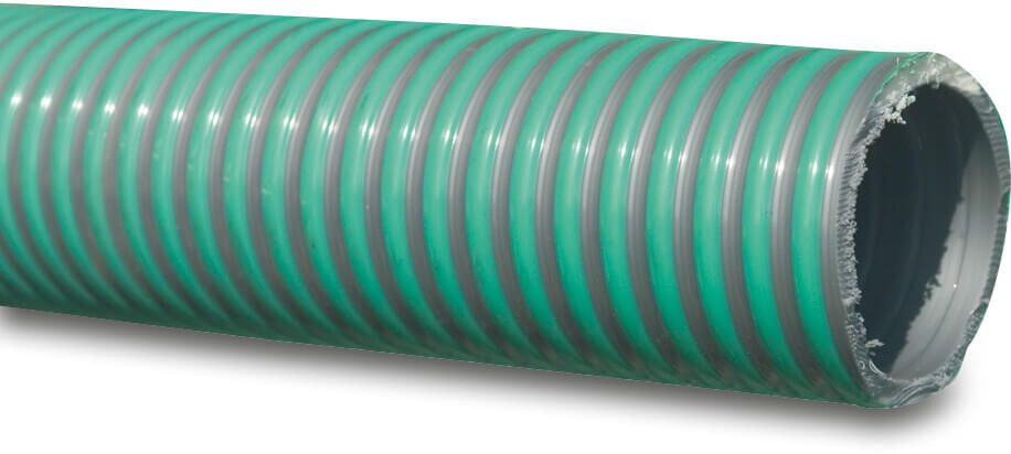 Merlett Spiral Saugschlauch PVC 90 mm x 103,4 mm 3,5bar 0.9bar Grün/Grau 30m Typ Arizona