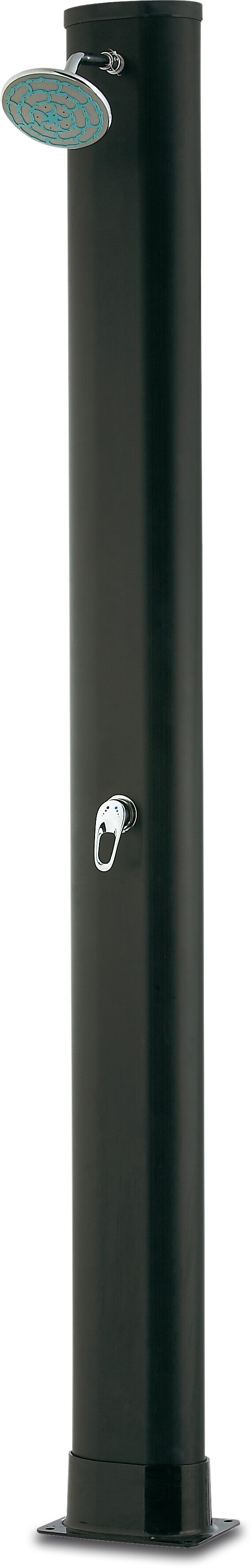 Solar shower plastic 3/4" female thread 3,5bar 214cm black straight
