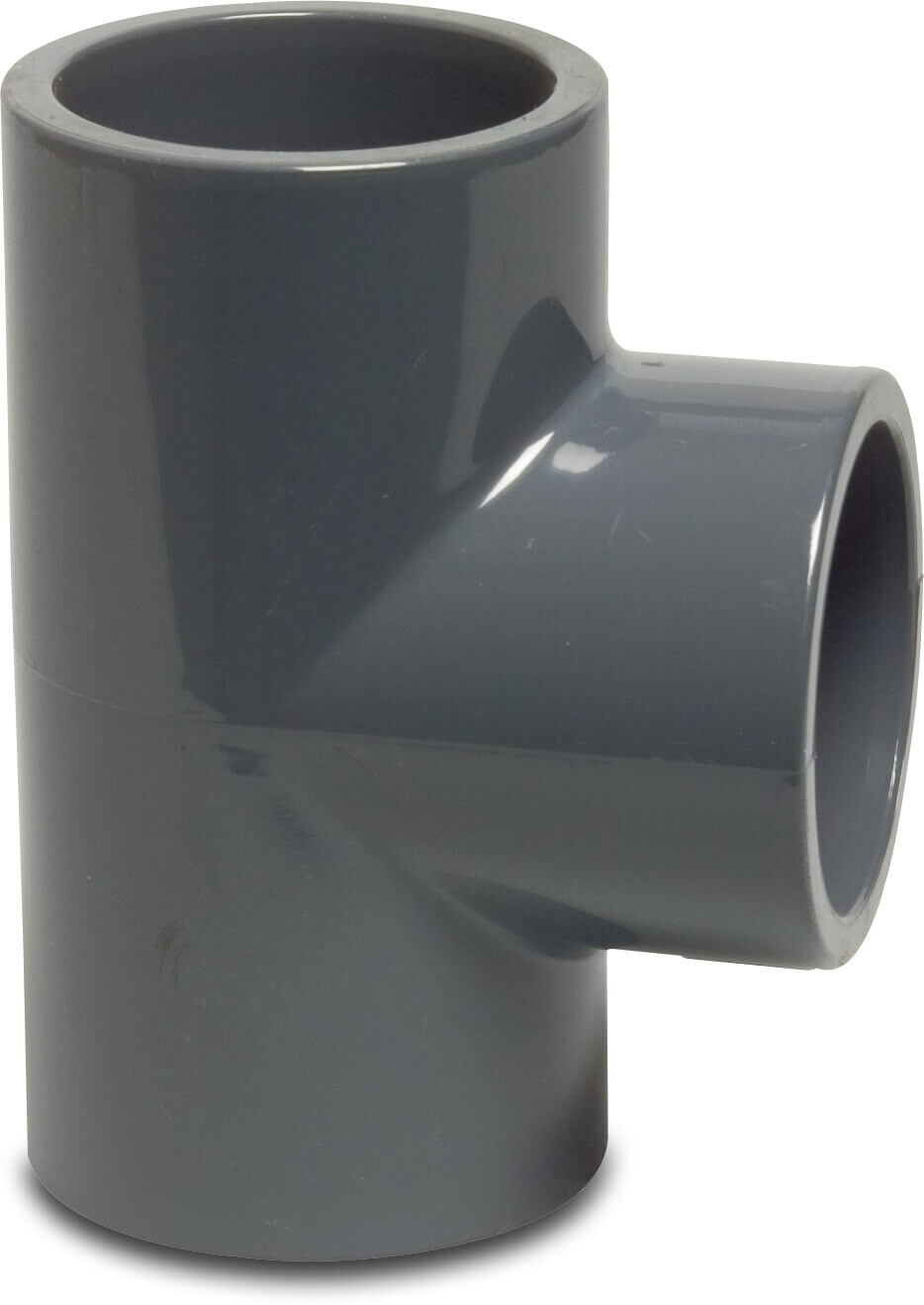 Profec T-Stück 90° PVC-U 50 mm Klebemuffe 16bar Grau