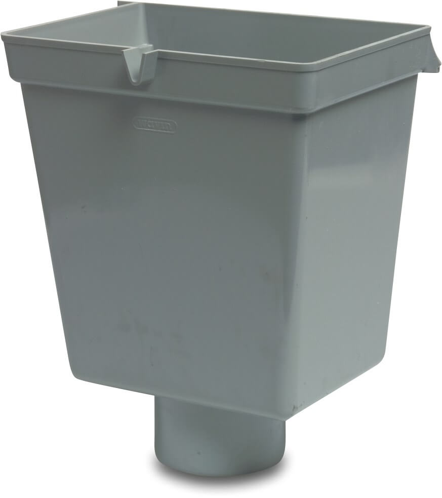 Gutter hopper PVC-U 80 mm grey type T2