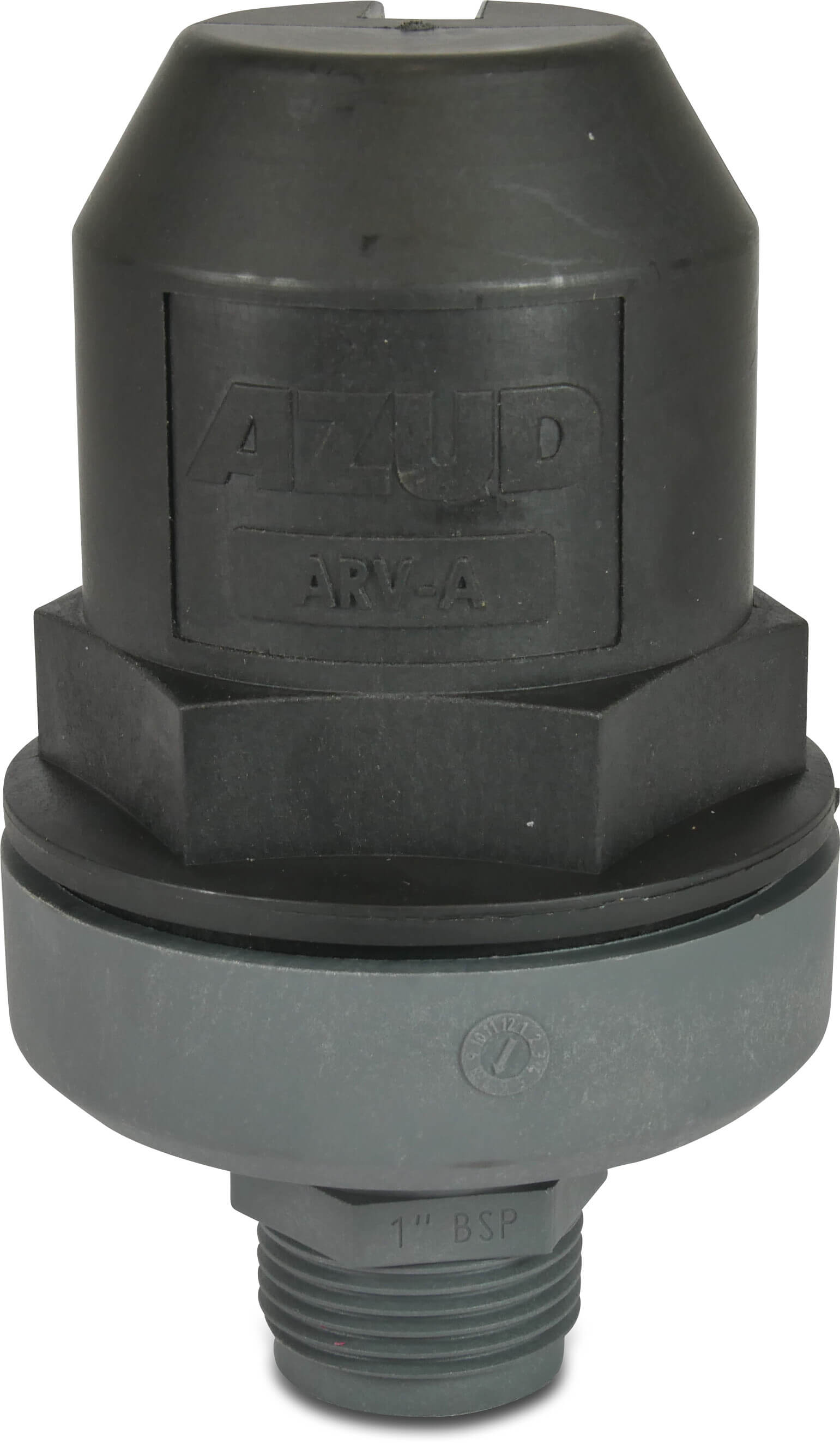 Azud Air release valve PP 1" male thread 16bar black type Triple effect