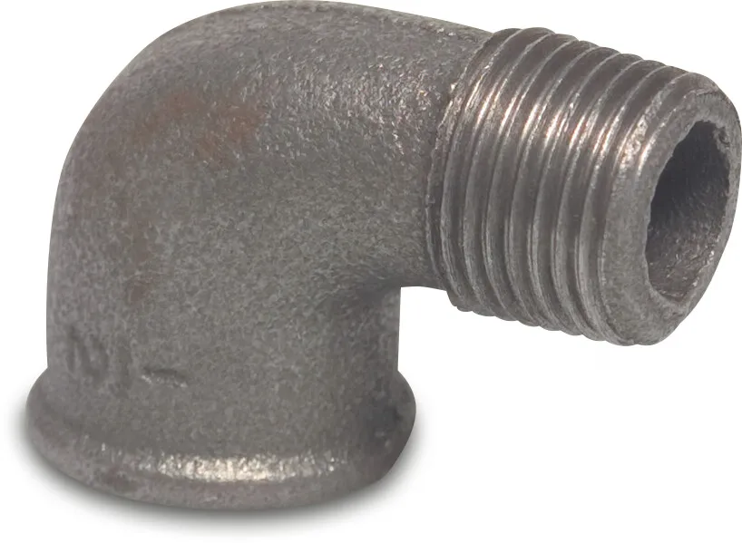Profec Nr. 92 Winkel 90° Gusseisen Schwarz 2" Innengewinde x Außengewinde 25bar DVGW